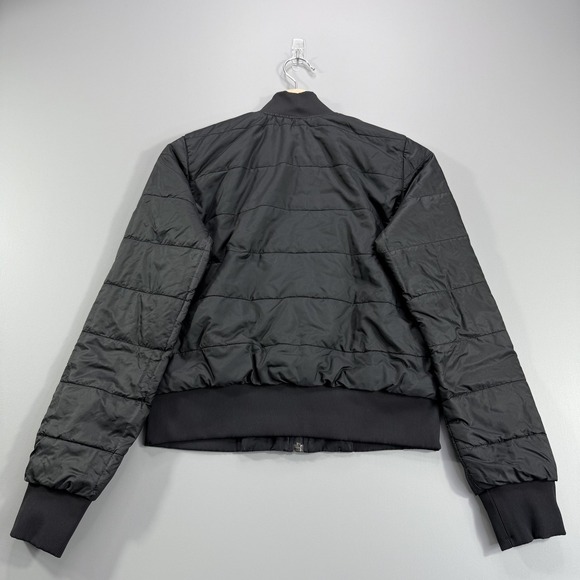 Lululemon Jacket Womens 4 Black Reversible Bomber Puffer Zip Pockets Athletic - Picture 5 of 8